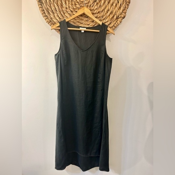 J. Jill Love Linen High Low Black Dress - Picture 1 of 8